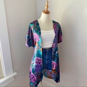 SOLD: Vintage Floral Silky Kimono Robe
